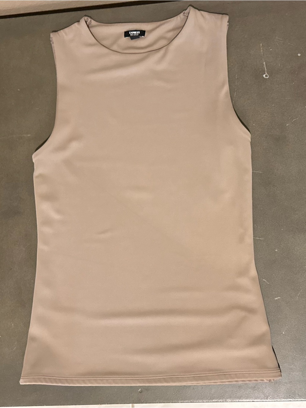 Express Sleeveless Crewneck Tank Top in Beige